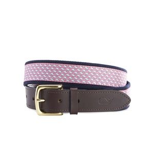 Vineyard Vines Whale Canvas Leather Belt